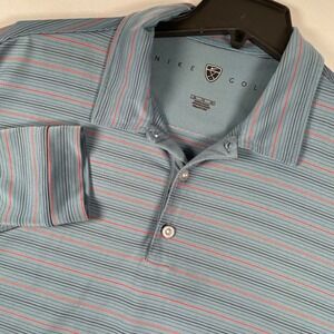 Nike Golf Dri-FIT Polo‎ Shirt Long Sleeve Striped Athletic XL